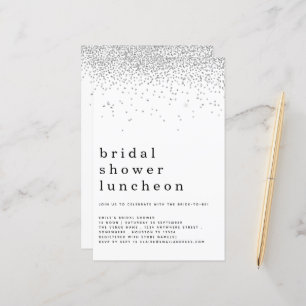 Glitzer Silver Brautparty Einladung