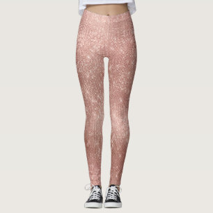 Glitzer Silver Brush Glam Rosa Rose Gold Funkelnd Leggings