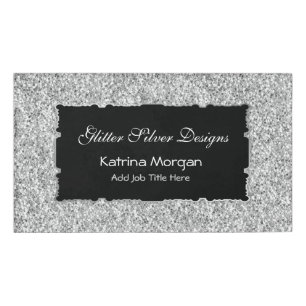Glitzer Silver Elegance Name Tag Namenschild