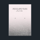 Glitzer Silver Pink Ombre Jewelier Ohrring-Anzeige Visitenkarte<br><div class="desc">Mit dieser eleganten und eindrucksvollen Ohrring-Display-Karte mit einem glänzenden Silver Glitzer Ober-Ober verblasst in hellrosa elegantem Hintergrund mit Ihrem Firmennamen und Slogline in passender Farbe und mit zwei bedruckten "Markern" aus Löchern. Eine perfekte Art,  sich zu erheben und einen unvergesslichen Eindruck für jeden Schmuckberuf zu machen</div>