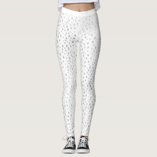 Glitzer Silver Small Stars Weiß Delikatessen Funke Leggings