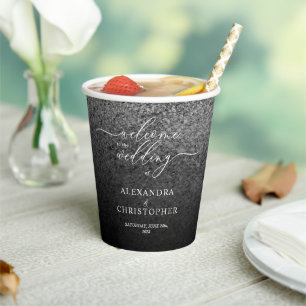 Glitzer Silver Sparkle Wedding Party Pappbecher