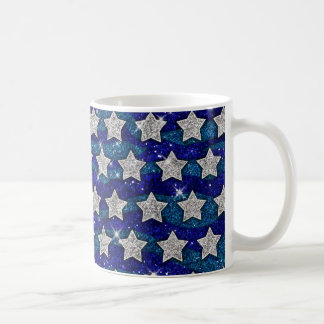 Glitzer Silver Stars Glitzer Blue Waves Sparkor Kaffeetasse