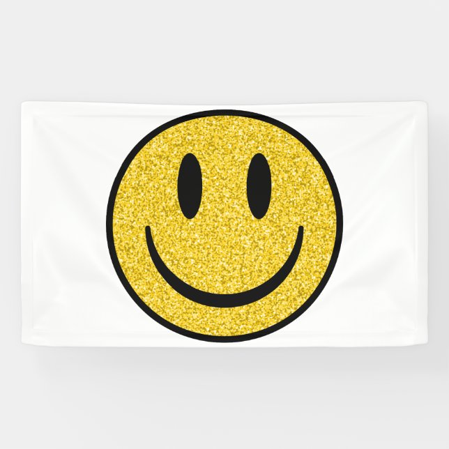 Glitzer Smile Face Banner (Horizontal)