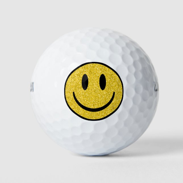 Glitzer Smile Face Golfball (Vorderseite)