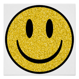 Glitzer Smile Face Poster