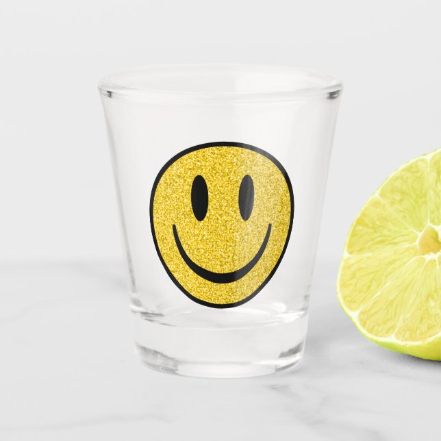 Glitzer Smile Face Schnapsglas (Vorderseite)