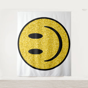 Glitzer Smile Face Wandteppich