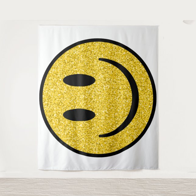 Glitzer Smile Face Wandteppich (Vorderseite)