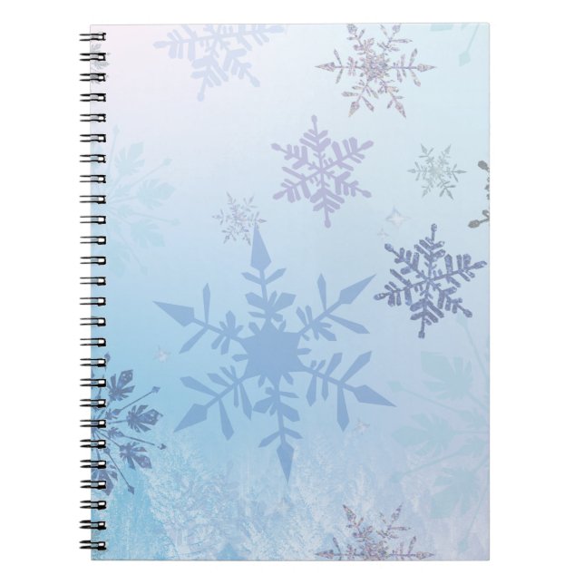 Glitzer Snowflake Snowy Mountain Winter Notizblock (Vorderseite)