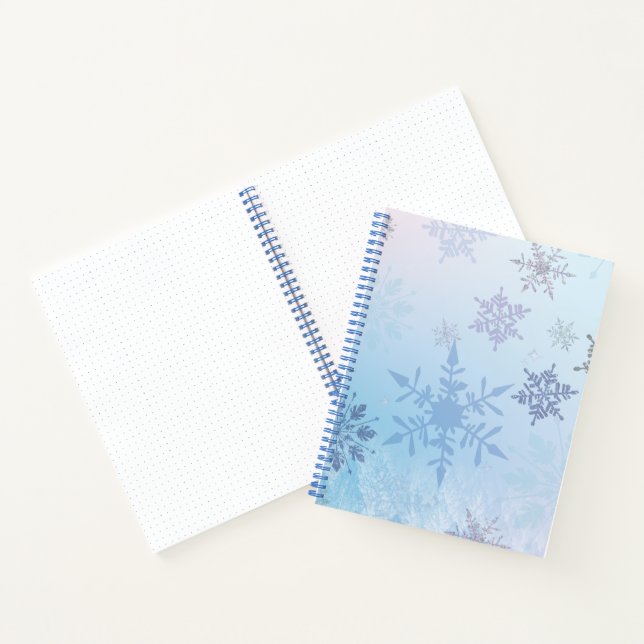 Glitzer Snowflake Snowy Mountain Winter Notizbuch (Innenseite)