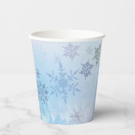 Glitzer Snowflake Snowy Mountain Winter Pappbecher