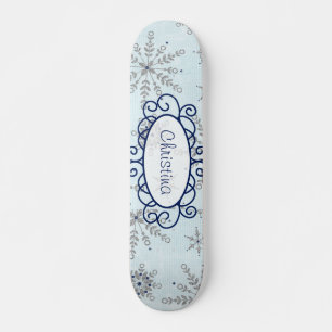 Glitzer Snowflakes Altes Schulskateboard Skateboard