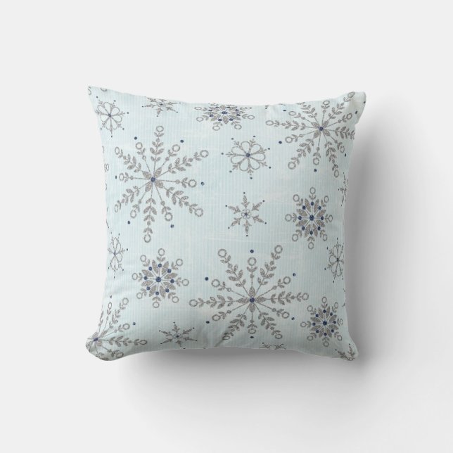 Glitzer Snowflakes Couchwurfpilz Kissen (Vorderseite)