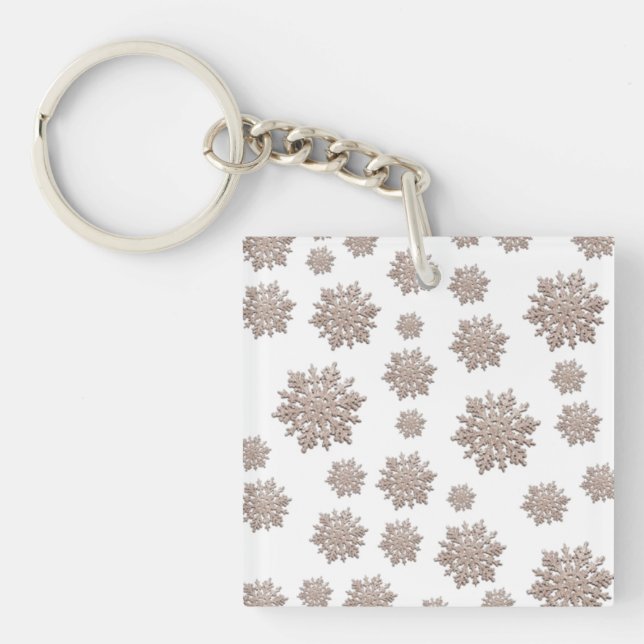 Glitzer Snowflakes Schlüsselanhänger (Vorderseite)