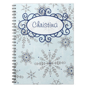 Glitzer Snowflakes SpiralNotebook Notizblock