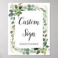 Glitzer-Sonderzeichen "Greenery boho succulent gol