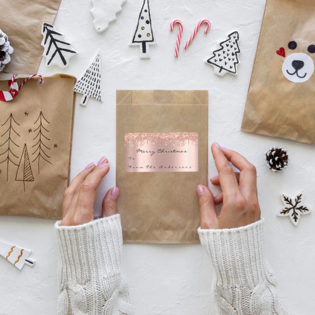 Glitzer Spark Rose Schnee Feiertage Weihnachtszeit (Glitter Spark Rose Snow Holidays Christmas Season Label)