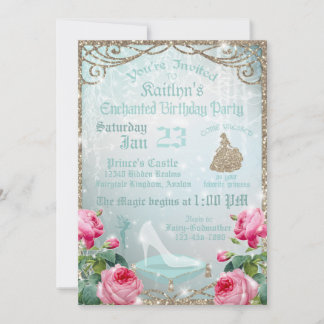 Glitzer Sparkle Cinderella Glass Slipper Geburtsta