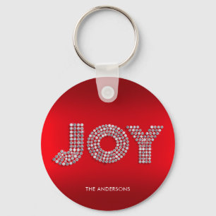 Glitzer Sparkle Diamond Christmas JOY Individuelle Schlüsselanhänger