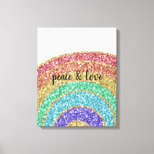 Glitzer Sparkle Gold Rainbow Leinwanddruck