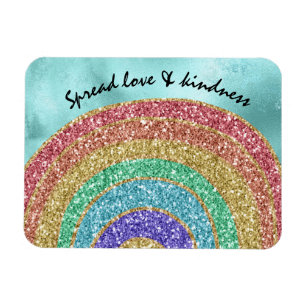 Glitzer Sparkle Gold Rainbow Magnet