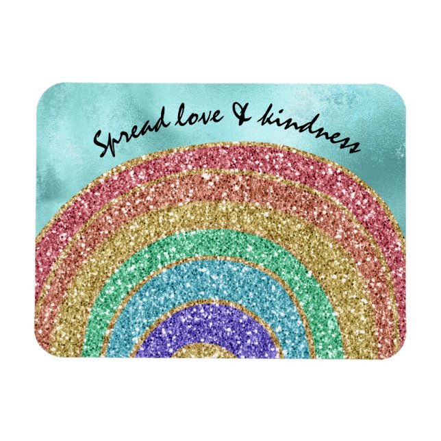 Glitzer Sparkle Gold Rainbow Magnet (Horizontal)