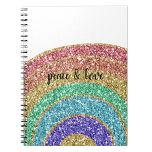 Glitzer Sparkle Gold Rainbow personalisiert Notizblock