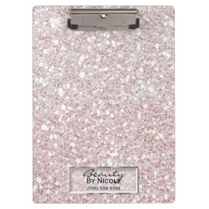 Glitzer Sparkle White Stripes Modernes, Personalis Klemmbrett