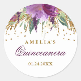 Glitzer Sparkling Amethyst Quinceanera Sticker