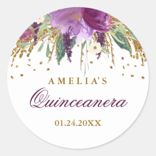 Glitzer Sparkling Amethyst Quinceanera Sticker