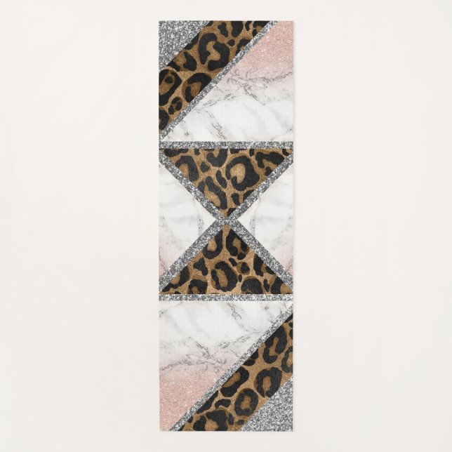 Glitzer Sparkling Silver Marble Glitzer Yoga Mat Yogamatte (Vorderseite)