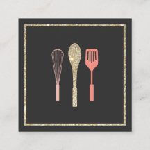 Glitzer Spoon Whisk Spatula Bäckerei Catering Logo