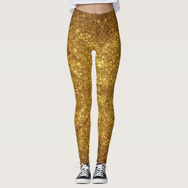 Glitzer-Spotteffekt Leggings - Pflanze (Vorderseite)