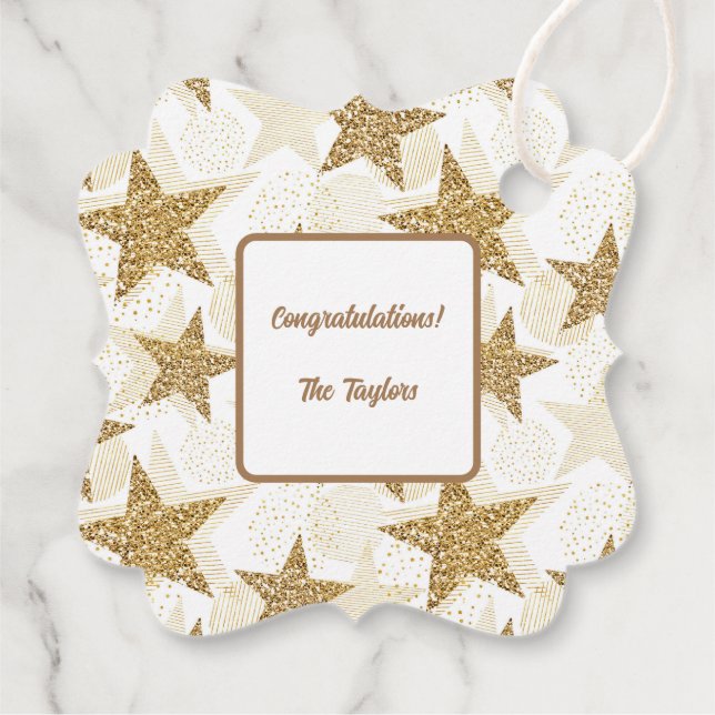 Glitzer Star-Geschenk Geschenkanhänger (Rückseite)