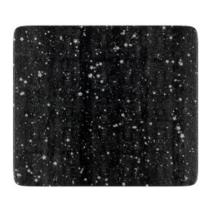 Glitzer Stars2 - Silbernes Schwarzes Schneidebrett
