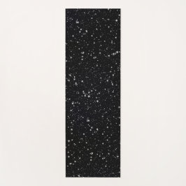 Glitzer Stars2 - Silbernes Schwarzes Yogamatte