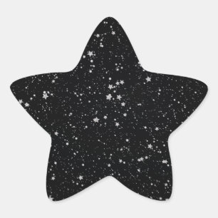 Glitzer Stars2 - Silver Black Stern-Aufkleber