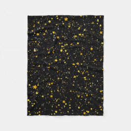 Glitzer Stars3 - Goldschwarzes Fleecedecke