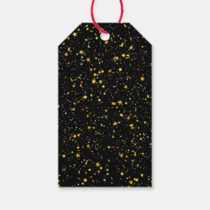 Glitzer Stars3 - Goldschwarzes Geschenkanhänger