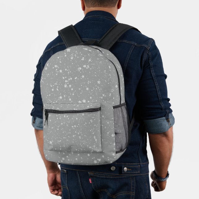 Glitzer Stars4 - Silber Bedruckter Rucksack (Insitu (Modell))