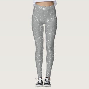 Glitzer Stars4 - Silber Leggings