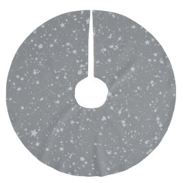 Glitzer Stars4 - Silber Polyester Weihnachtsbaumdecke