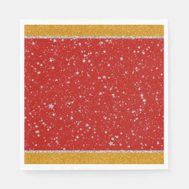 Glitzer Stars - Silver Red Serviette