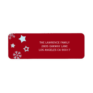 Glitzer Stars Snowflakes Rote Weihnachtsadresse