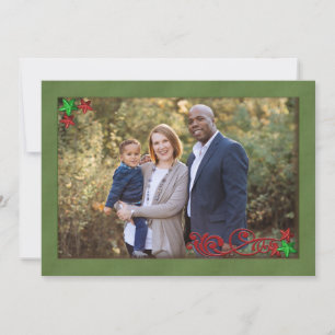 Glitzer Stars und Green Gerahmt Christmas Foto Feiertagskarte