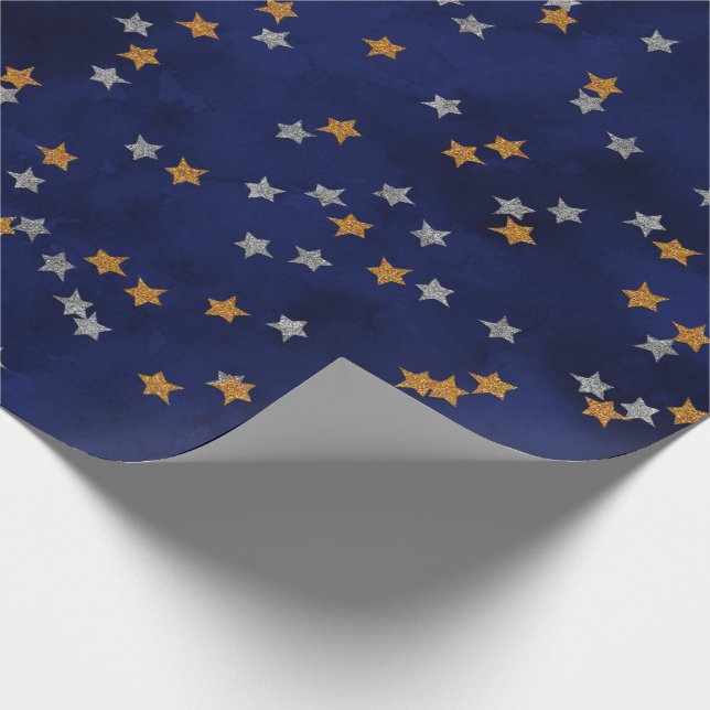 Glitzer startet auf Grundierpapier Geschenkpapier (Ecke)