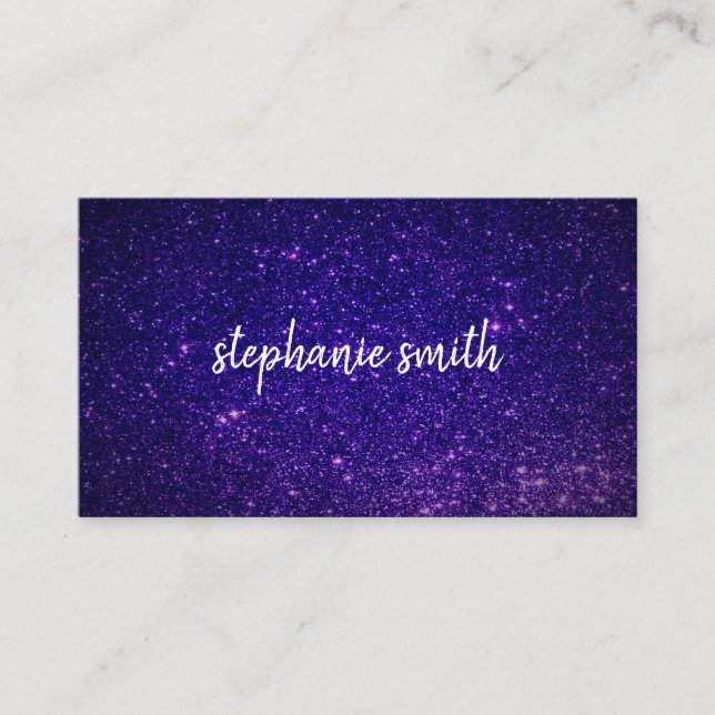 Glitzer Staub Lila Visitenkarte (Vorderseite)