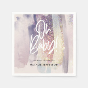 Glitzer strahlt auf Babydusche Party Serviette