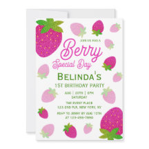 Glitzer Strawberry Berry Sondertag 1. Geburtstag